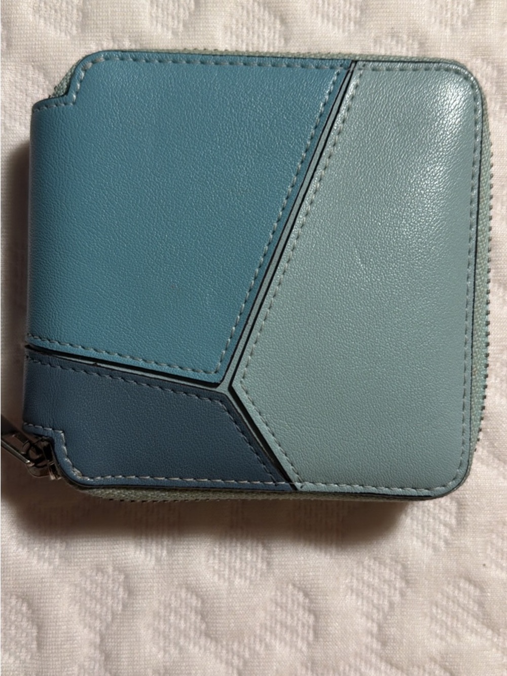 Women’s Tri-Panel Zip Wallet - Light Blue Multi